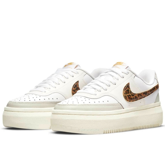 Nike Shoes - Nike Court Vision Alta Women's Low 'leopard swoosh Sneakers Size 7